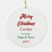 Golden Retriever Puppy Red Bow Kraath Weihnachten Keramik Ornament (Hinten)