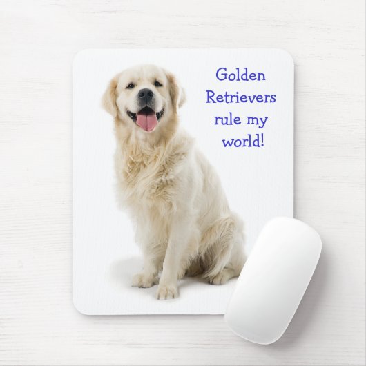 Golden Retriever Puppy Rule My World Mousepe Mousepad (Mit Mouse)