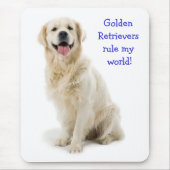 Golden Retriever Puppy Rule My World Mousepe Mousepad (Vorne)