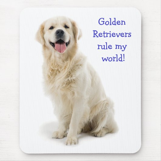 Golden Retriever Puppy Rule My World Mousepe Mousepad (Vorne)