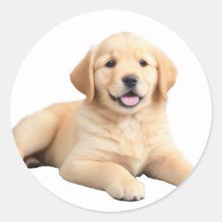 Golden Retriever Puppy Runder Aufkleber