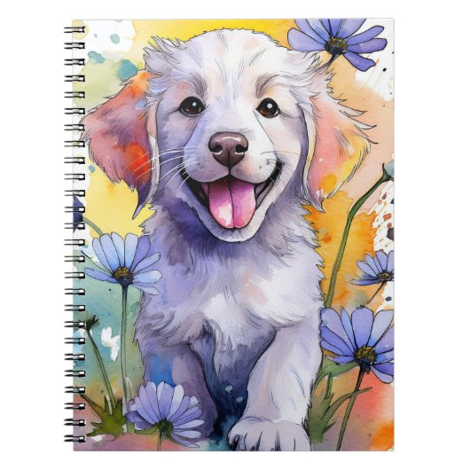 Golden Retriever Puppy Spiral Notebook Notizblock (Vorderseite)
