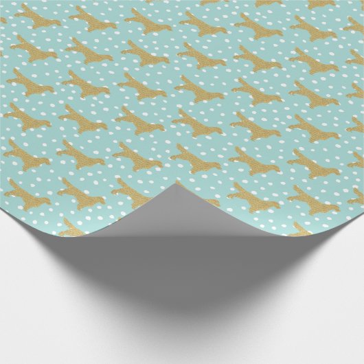 Golden Retriever Puppy Spotty Niedlich Dog Pattern Geschenkpapier (Ecke)