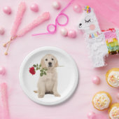 Golden Retriever Puppy Wedding Party Pappteller (Party)