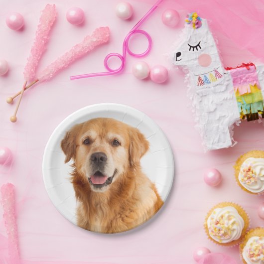 Golden Retriever Puppy Wedding Party Pappteller (Party)