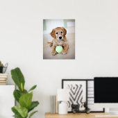 Golden Retriever Puppy Will zu spielen Poster (Heimbüro)