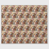 Golden Retriever Puppy With a Candy Cane Geschenkpapier (Flach)