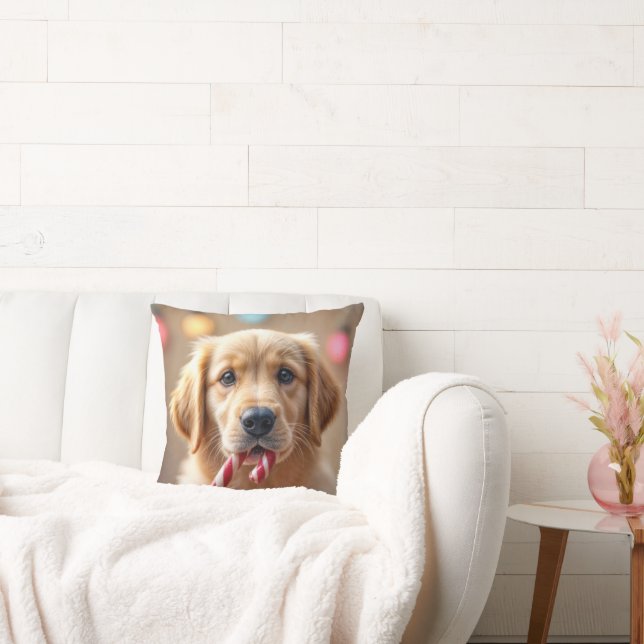 Golden Retriever Puppy With a Candy Cane Kissen (Liege)