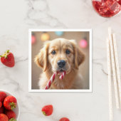 Golden Retriever Puppy With a Candy Cane Serviette (Beispiel)