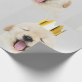 Golden Retriever Puppy Yawning mit Krone Geschenkpapier (Ecke)