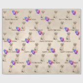 Golden Retriever Puppy zum Geburtstag mit Balloons Geschenkpapier (Flach)