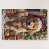 Golden Retriever Puppy's First Christmas Festive Puzzle (Horizontal)