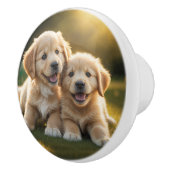 Golden Retriever Pups Keramikknauf (Rechts)