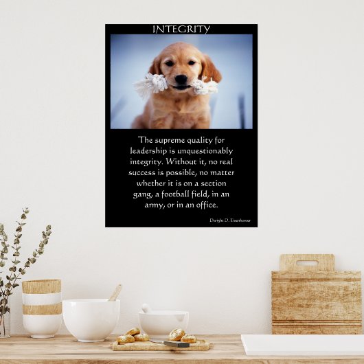 Golden Retriever Pupy mit weißem Seil Poster (Küche)