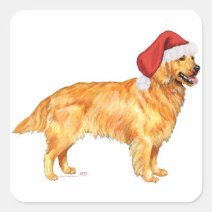 Golden Retriever Quadratischer Aufkleber