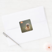 Golden Retriever Quadratischer Aufkleber (Umschlag)