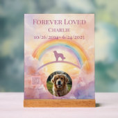 Golden Retriever Rainbow Bridge Memorial Sign Acrylschild (Neutral)