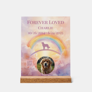Golden Retriever Rainbow Bridge Memorial Sign Acrylschild
