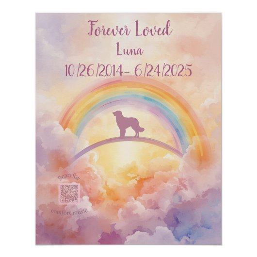 Golden Retriever Rainbow Bridge Poster – Dog Loss (Vorderseite)