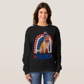 Golden Retriever Rainbow Leopard Merica Flag 4. O Sweatshirt (Vorne ganz)