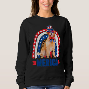 Golden Retriever Rainbow Leopard Merica Flag 4. O Sweatshirt