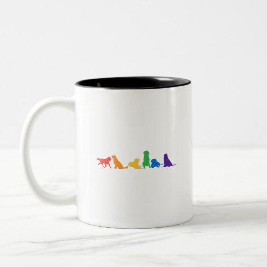 Golden Retriever Rainbow Zweifarbige Tasse (Links)