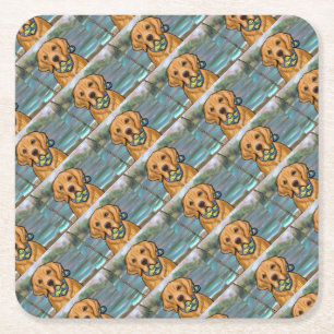 Golden Retriever Rechteckiger Pappuntersetzer
