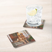 Golden Retriever Rechteckiger Pappuntersetzer (Vor Ort)