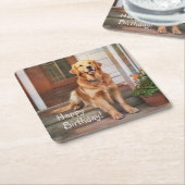 Golden Retriever Rechteckiger Pappuntersetzer (angewinkelt)