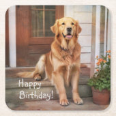 Golden Retriever Rechteckiger Pappuntersetzer (Vorderseite)