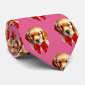Golden Retriever Red Bow Krawatte (Gerollt)