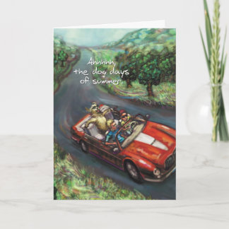 Golden Retriever Red Convertible - Geburtstagskart Karte
