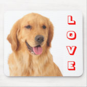 Golden Retriever Red Liebe Welpe Dog Portrait Mousepad (Vorne)