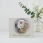 Golden Retriever Regel! -Karte Postkarte (Stehend Vorderseite)