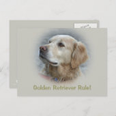 Golden Retriever Regel! -Karte Postkarte (Vorne/Hinten)