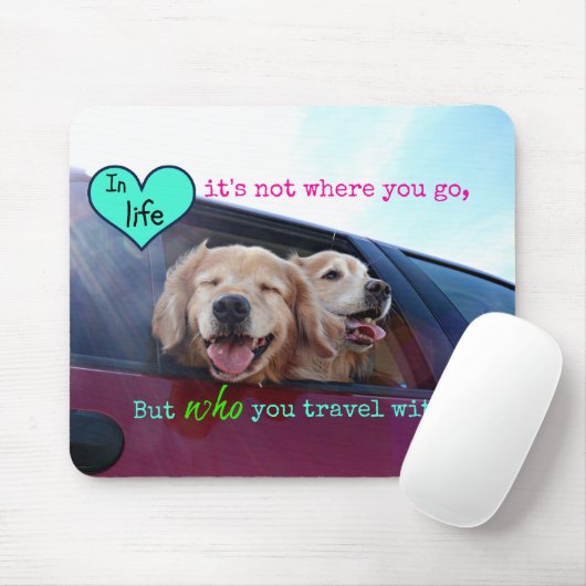 Golden retriever-Reise-Freundschaft Mousepad (Mit Mouse)