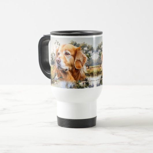 Golden Retriever Reisebecher (Vorderseite Links)
