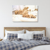 Golden Retriever, relativ modern und 3 Leinwanddruck (Insitu (Schlafzimmer))