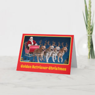 Golden Retriever Rentier Karte