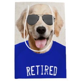 Golden Retriever Retirement Spaß Medium Gift Bag Mittlere Geschenktüte