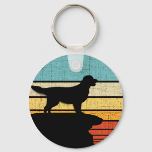 Golden Retriever Retro Vintag 60er 70er Dog Eigent Schlüsselanhänger