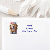Golden Retriever Return Address Label, 4. Juli (Insitu)