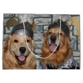 Golden retriever-Ritter Große Geschenktüte (Rückseite)