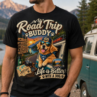 Golden Retriever Roadtrip – Abenteuer Hund Reisen T-Shirt