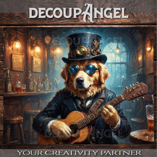 Golden Retriever Rockstar - Hor. - Entkoppelung - Seidenpapier