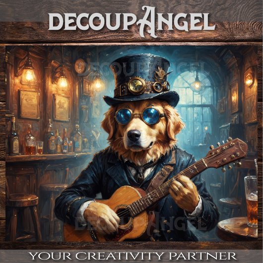 Golden Retriever Rockstar - Hor. - Entkoppelung - Seidenpapier