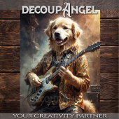 Golden Retriever Rockstar - Vert. - Entkoppelung - Seidenpapier