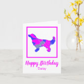 Golden Retriever Rosa Silhouette Hund Funny Card Karte (Gelbe Blume)