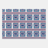 Golden Retriever Rot und Blau 4. Juli Geschenkpapier Set (Vorderseite 3)