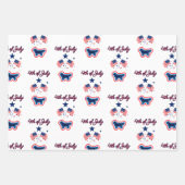 Golden Retriever Rot und Blau 4. Juli Geschenkpapier Set (Vorderseite 2)